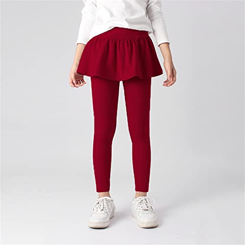 Kids Fleece Lined Leggings with Skirt School 𝐔niform Soft 𝐑uffle Tutu Pantskirts Elastic Waist Warm Trousers2