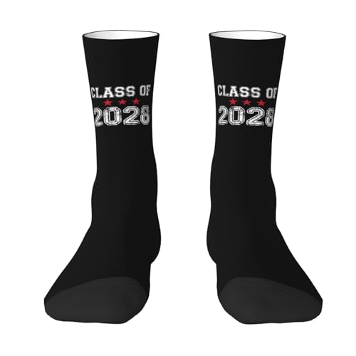 Class Of 2028 Graduation High School College Senior Moisture Wicking Crew Socks Athletic Half Calf Socks Unisex Novelty Design Comfortable Breathable5