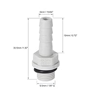 sourcing map 6 Stück PVC Schlauchanschluss Schlauchverbinder 6mm oder 15/64" mit Widerhaken x 1/8" G Stecker Rohr Schlauchtülle Wasseranschluss Verlängerung – Ansicht 6