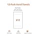 Amazon Basics Soft and Thick Cotton Hand Towels, 16 x 26 in, White, 12-Pack