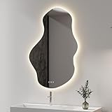 miroir connecté salle de bain leroy merlin Design unique et moderne : sa forme irrégulière et asymétrique sans cadre apporte une touche artistique et contemporaine à la salle de bain.
