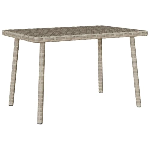 vidaXL Table Basse de Jardin rectangulaire Gris Clair résine tressée, Table Basse extérieure, Table Basse d'extérieur Grise, Table Basse rectangulaire...