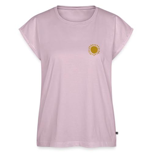 T Shirt Femme Brodé Soleil Spreadshirt à Manches Retroussées