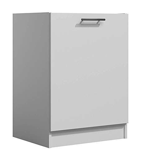 Tendencio Lila - Meuble de Cuisine Bas 60 cm 1 Porte Blanc Mate