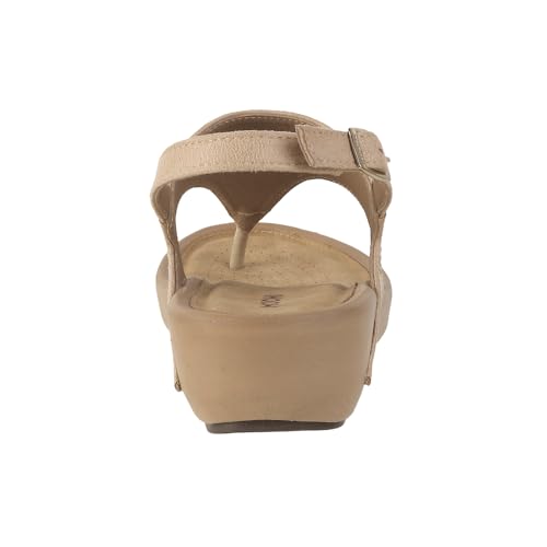 Image of Mochi Women Beige Synthetic Embellished Comfort Backstrap Sandal Sandals UK /3 EU /36 (33-842)