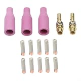 Schweißbrennerdüsen-Set für 15AK MB15 MIG MAG, Kupferbeschichtung Spitzen mit Steingutdüsen und Spitzenhaltern, 0,6–1,2 mm Öffnung Verbrauchsmaterialien (0,6 mm)