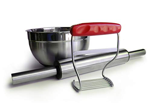 Kitchen Innovations FBA_KI-100102 Perfect Pie Blender, Pastry Cutter-Best in Class-Stainless Steel Blades with Ergonomic Handle-Red, Small - Thumbnail 4