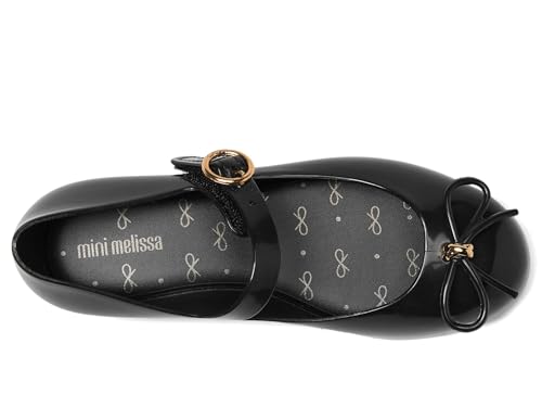 mini melissa Sweet Love Mary Jane Flats for Kids, Black, 122