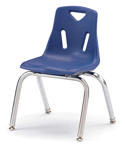 Jonti-Craft Berries 8144JC1003 Stacking Chair with Chrome-Plated Legs, 14' Height, Blue