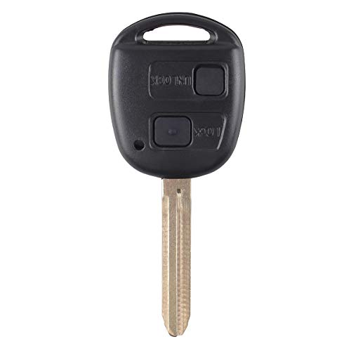Heart Horse Remote Key Shell Case 2 Button with Button Rubber Pad Compatible for Yaris Tarago RAV4 Camry Corolla Avensis Prado(1Pcs)