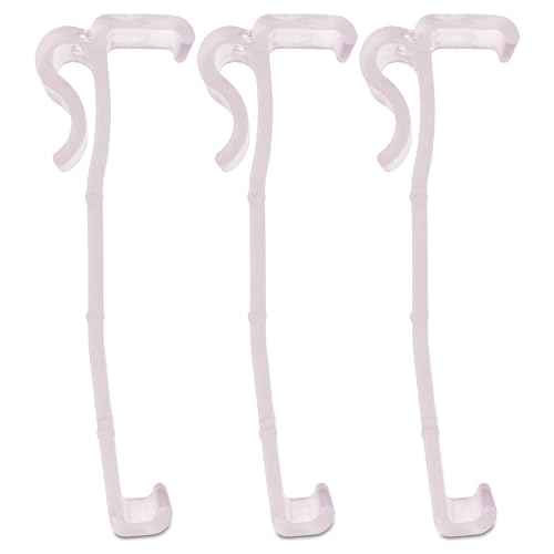 Amazing Drapery Hardware 3.25 Inch Clear Valance Clips for Top Blind Brands & Window Shades, 3-Pack - Sturdy Plastic Brackets, Ideal for Wood, Faux Wood & Metal Treatments in Home & Office Settings