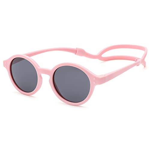 Image of COASION Baby Polarized Sunglasses with Strap Adjustable TPEE Flexible Frame for Toddler Girls Boys Age 0-36 Months