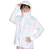 [Ko'a] ラッシュガード パーカー UVカット つば付き ハイネック 軽量 冷感 長袖 キッズ 女の子 男の子 ウォーターブルー 100サイズ