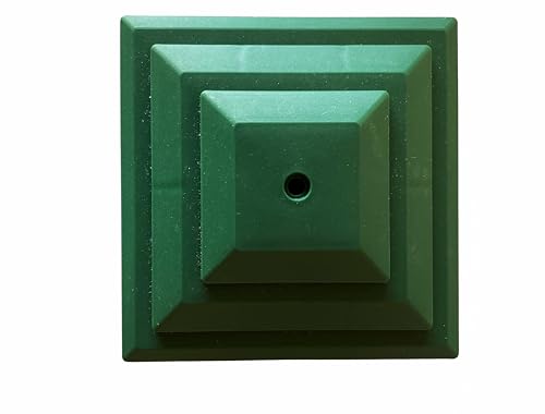 Linic Plastic Fence Post Caps for a 4 (100mm) Fence Post, Rot Proof. UK Made. Free UK Postage (3, Green)