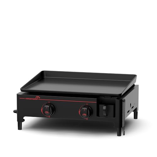 Megamaster 2-Burner Propane Tabletop Griddle, 18000BTUs, 282 sq. in., Outdoor Cooking, Camping, & Tailgating, Black, 820-0054D