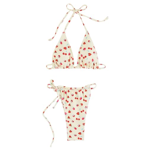 Bikini- Sets Für Damen Sport Wickeloptik Cutout High Cut Bauchweg Halter Triangle Oberteil Mit Triangel Bikinihose 2Tlg Badeanzug Urlaub Outfit