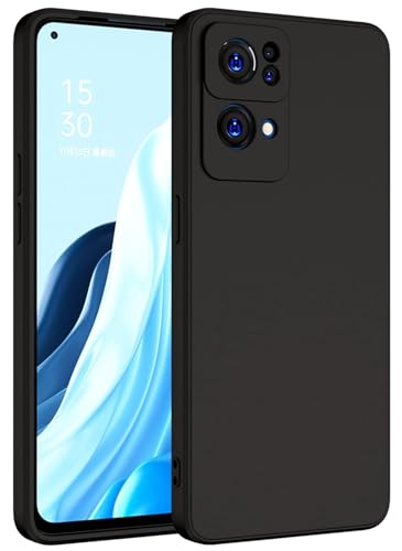 Image of BlazeTech for [ Oppo Reno 7 Pro 5G / Reno7 Pro 5G ] Liquid Silicone Back Case Cover Flexible |Inner Lining| with Camera Protection Back Cover for [ Oppo Reno 7 Pro 5G / Reno7 Pro 5G ] - Black