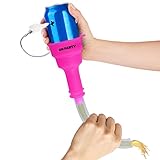 Beer Bong Funnel - Portable Pink Drinking Tool for Parties and Events - Can/Bottle Funnel With Chugging Key for Shotgunning