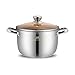 Stockpot Stock garnek, garnek zupa ze stali nierdzewnej z szklaną pokrywą, rondel gospodarstwa domowego z binaural, uniwersalny gaz i gaz (Color : A, Size : 22CM*14.5CM)
