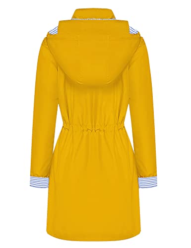 BBX Lephsnt Rain Coats for Women Waterproof Rain Jacket Lightweight Windbreaker Outdoor Hooded Trench Coat