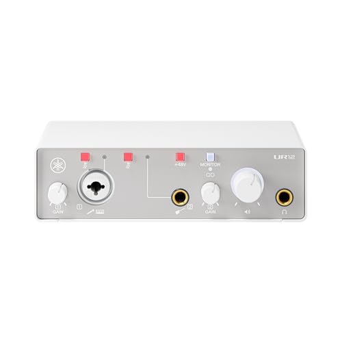 ヤマハ YAMAHA USB2.0 オーディオインターフェース 24bit/192kHz 2イン/2アウト 音楽制作 レコーディング 配信 ループバック機能 ホワイト UR12MK3 W