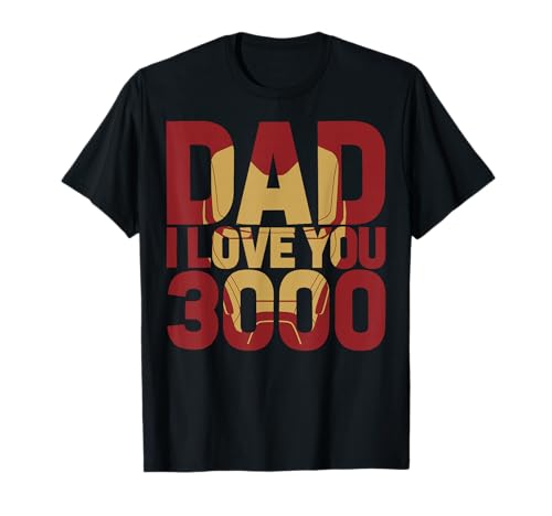 Product Image of the Marvel Iron Man Dad I Love You 3000 Text Fill Father's Day T-Shirt Small