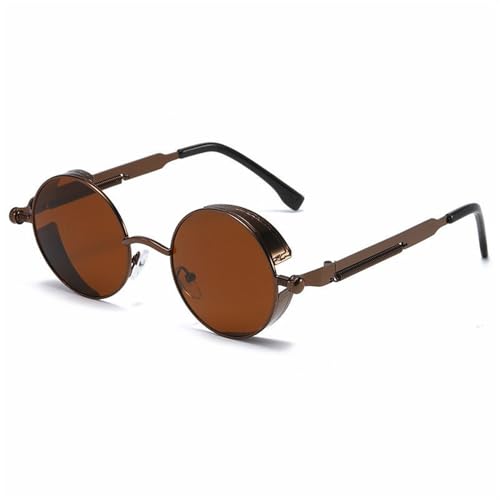 MTZJH Metal Steampunk Sunglasses Men For Women Fashion Round Glasses Vintage Sun Glasses