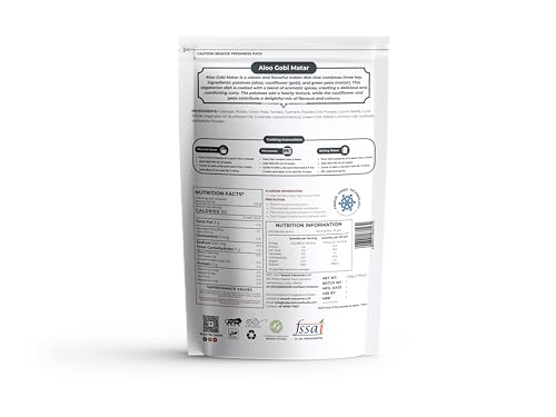 Image of Indian Kitchen Foods Instant Aloo Gobi Matar - Freeze Dried, Gluten-Free, Ready-to-Eat Indian Vegetarian Meal