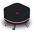 Turtle Life Fire Pit Cover, Heavy Duty Waterproof Outdoor Patio Round Table Cover for Gas Fire Pit Table & End Table & Coffee Table & Ottoman, Dia32"x20", Black