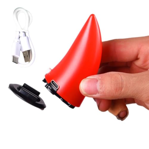 Generico Corno motocicletta - Accessori casco, clacson con luce LED rosso, materiale ABS, universale compatibile, visibilità notturna, ricarica USB
