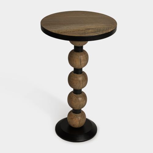 Image of Pearl End Table Wooden Side Table, Black Deco Finish