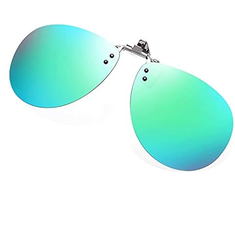 FF FRAZALA Polarized Flip-up Clip on Aviator Sunglasses for Men Women Over Prescription Glasses Green Lens Driving Fishing Clip-on Glasses (Green) Cover