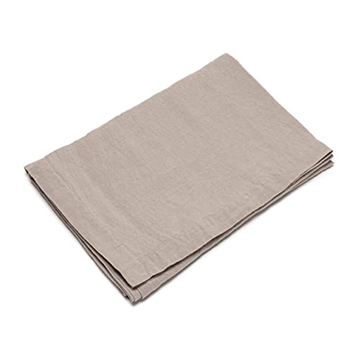 Linenme Küchentuch, 170 x 170 cm, 10-teilig, Stone Washed Tischdecke, Aloe - 6,35, Leinen, Taupe, 170 x 250 cm