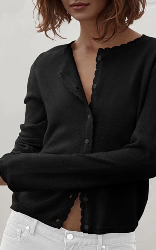 PRETTYGARDEN Womens Cardigan Sweaters 2025 Lightweight Long Sleeve Button Down Ribbed Knit Fall Sweater Fashion Outfits3