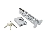 Car Anti Theft Device, Car Brake Clutch Lock, Car Security Safety Protection Stainless Steel Portable Car Brak Pedal Lock with 3 Keys (8 Holes)