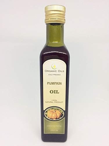 Pumpkin Seed Oil Organic Cold Pressed Unrefined Raw Non GMO 250ml (9 oz) Glass Bottle