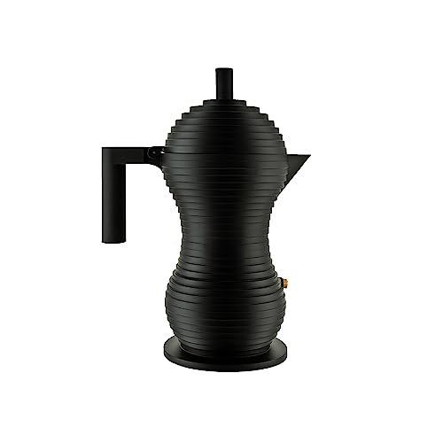 Alessi Pulcina MDL02/6 BB - Caffettiera Espresso di Design, in Fusione di Alluminio con Manico e Pomolo in PA, 6 Tazze, Nero