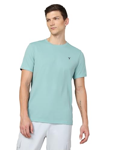 Image of TECHNOSPORT Men's Slim Fit Polyester Activewear Sports T-Shirt with Moisture-Wicking Comfort for Workout, Running & Gym