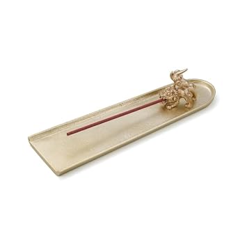 NOUSAKU Incense Stand THE LION & Gold Tray Japanese Handmade Craft Art Artifact Japan Gift