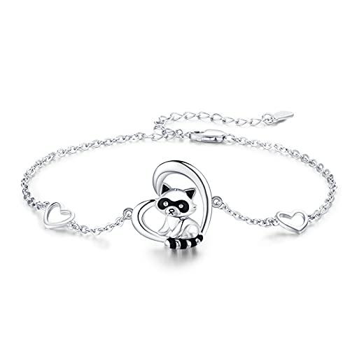 CHENGHONG Pulsera de animales para mujer, plata de ley 925, ajustable, pulsera tobillera para niñas, amuleto de la suerte, regalo de animales, joyas para mujeres, niños, niñas y hijas, 17 Zentimeter