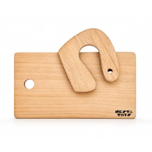 Nesta Toys Montessori Chopping Board & Knife for Kids | Beech Woo...