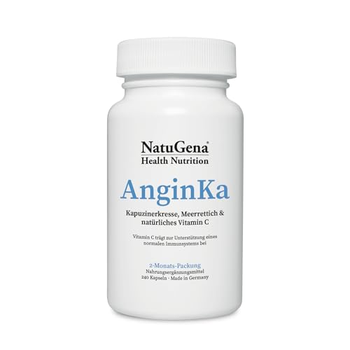 NatuGena AnginKa Kapuzinerkresse Meerrettich Senfölglykosiden Flavonoiden Mineralstoffen Vitamin C aus Hagebutte 240 Kapseln (2 Monats Packung)