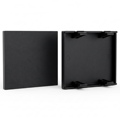 Image of MX Blank Dummy Cover Plate, 1 Module 45x45 mm Modular Socket Faceplate, Black Wall Cover, Pack of 2 for Electrical and AV Installations