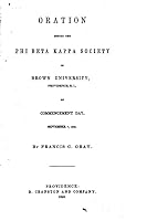 Oration Before the Phi Beta Kappa Society of Brown University, Providence, R. I. 1517422566 Book Cover