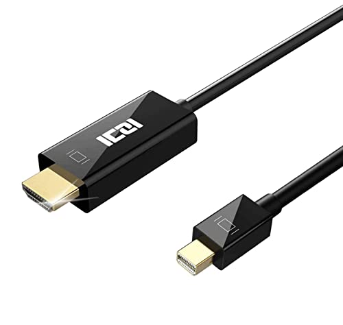 ICZI Cable Mini Displayport a HDMI 3m, Adaptador Mini DP a HDMI 1080p Thunderbolt Macho a Macho con Conector Chapado en Oro para Laptop Macbook Air Pro, Surface y Otra Marca