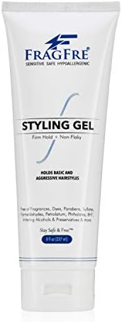 FRAGFRE Firm Hold Hair Gel Fragrance Free 8 oz - Strong Styling Gel for Aggressive Hair Styles - Paraben Free Hypoallergenic Sensitive Formula - Non-Irritating Vegan No Gluten/Cruelty (1 Pack)