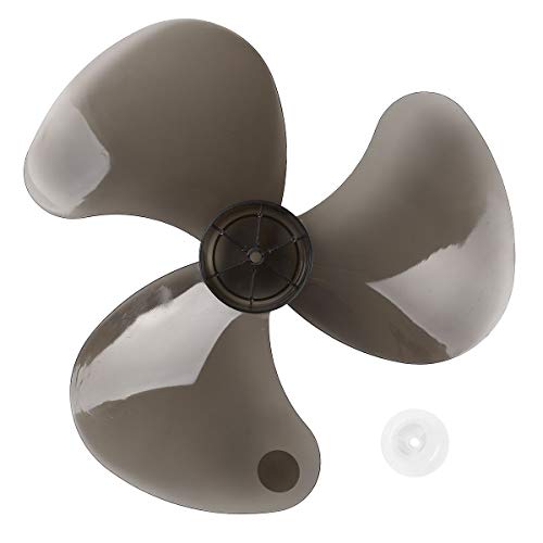 Feeshow 16 Inch Plastic Fan Blade Replacement 3 Leaves With Nut Cover Household Electric Fan Blades Accessories Black One Size #TOP4
