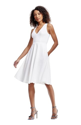 Image of Dress the Population Women's Catalina Solid Sleeveless Fit & Flare Midi Dress