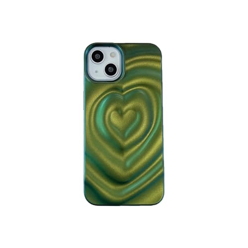 Cutecasee �d�b�P�[�X ����/���̎q�p�����d�C���b�L���^���}�b�g�V���o�[ 3D�n�[�g�E�H�[�^�[���b�v���d�b�P�[�X iPhone 12 Pro Max�Ή� �O���[��