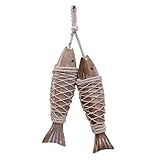 【Decoraciones de pared】: la decoración de peces de madera tiene un aspecto retro, es muy adecuada como colgante decorativo y la artesanía tiene un cordón que se puede colgar en la pared o en la puerta.
